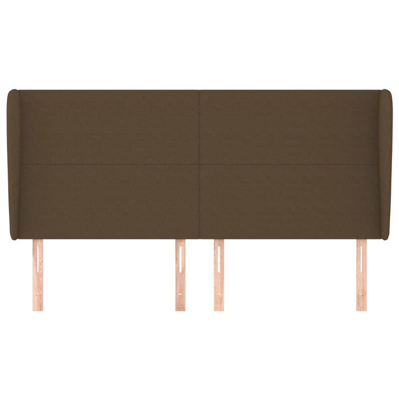 vidaXL sötétbarna szövet fejtámla szárnyakkal 183x23x118/128 cm