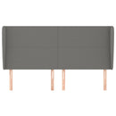 vidaXL sötétszürke szövet fejtámla szárnyakkal 203x23x118/128 cm