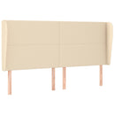 vidaXL krémszínű szövet fejtámla szárnyakkal 203x23x118/128 cm