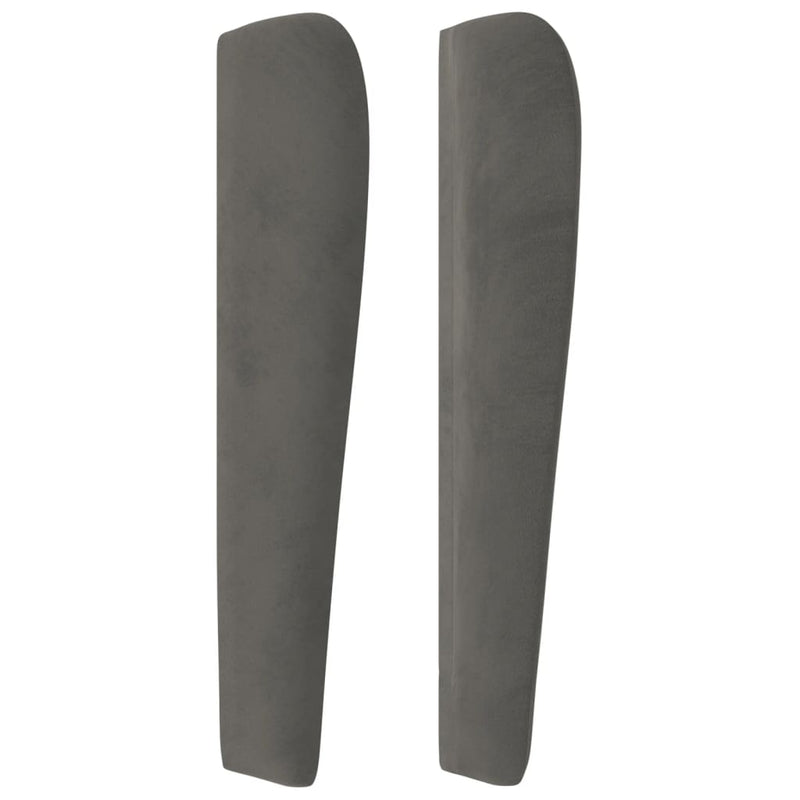 vidaXL sötétszürke bársony fejtámla szárnyakkal 83 x 23 x 118/128 cm