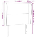 vidaXL sötétszürke bársony fejtámla szárnyakkal 83 x 23 x 118/128 cm