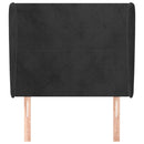 vidaXL fekete bársony fejtámla szárnyakkal 83 x 23 x 118/128 cm