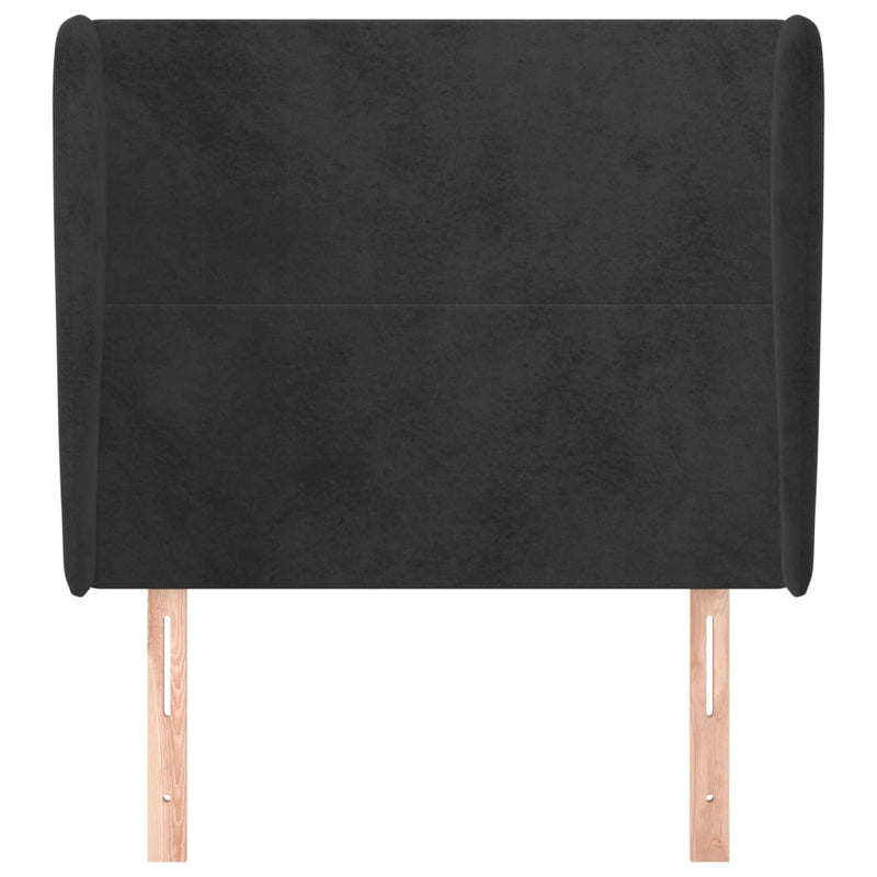 vidaXL fekete bársony fejtámla szárnyakkal 83 x 23 x 118/128 cm