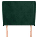 vidaXL sötétzöld bársony fejtámla szárnyakkal 83 x 23 x 118/128 cm