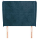 vidaXL sötétkék bársony fejtámla szárnyakkal 83 x 23 x 118/128 cm