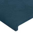 vidaXL sötétkék bársony fejtámla szárnyakkal 83 x 23 x 118/128 cm