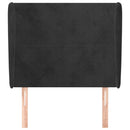 vidaXL fekete bársony fejtámla szárnyakkal 93 x 23 x 118/128 cm