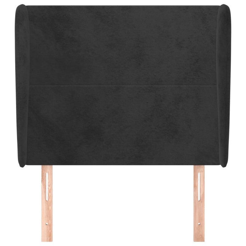 vidaXL fekete bársony fejtámla szárnyakkal 93 x 23 x 118/128 cm