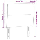 vidaXL sötétzöld bársony fejtámla szárnyakkal 93 x 23 x 118/128 cm