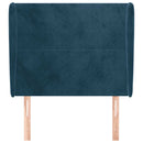 vidaXL sötétkék bársony fejtámla szárnyakkal 93 x 23 x 118/128 cm