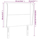 vidaXL sötétkék bársony fejtámla szárnyakkal 93 x 23 x 118/128 cm