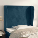 vidaXL sötétkék bársony fejtámla szárnyakkal 93 x 23 x 118/128 cm