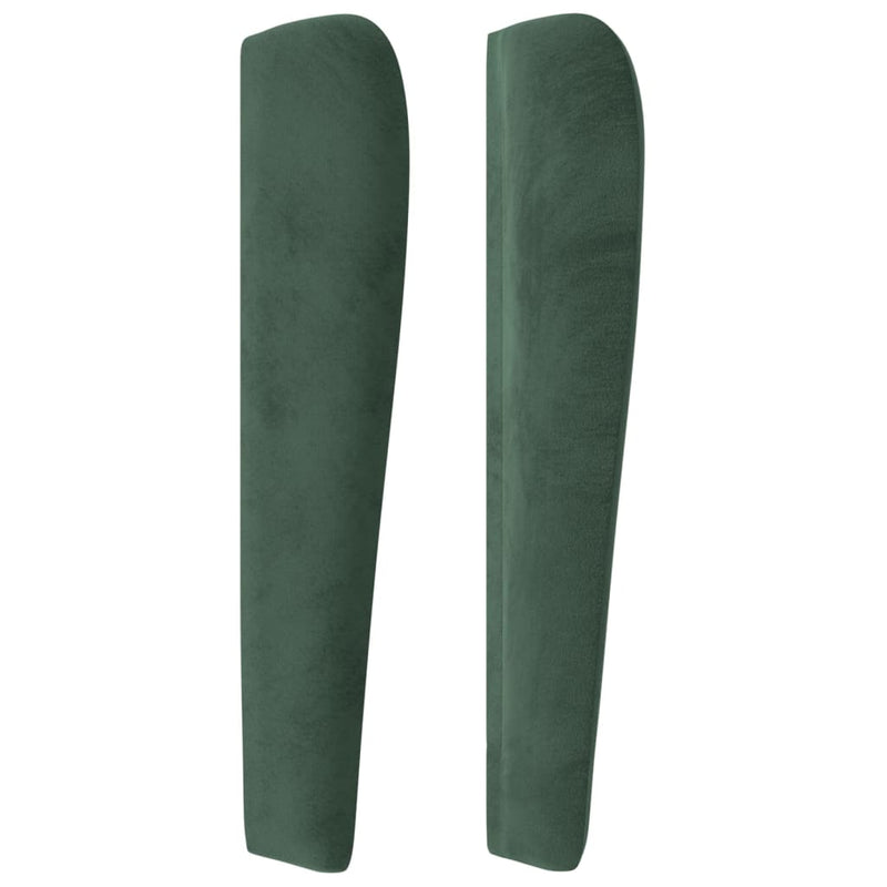 vidaXL sötétzöld bársony fejtámla szárnyakkal 103 x 23 x 118/128 cm