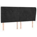 vidaXL fekete bársony fejtámla szárnyakkal 183x23x118/128 cm