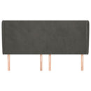 vidaXL sötétszürke bársony fejtámla szárnyakkal 203x23x118/128 cm