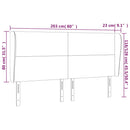 vidaXL sötétszürke bársony fejtámla szárnyakkal 203x23x118/128 cm
