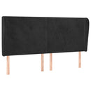 vidaXL fekete bársony fejtámla szárnyakkal 203x23x118/128 cm