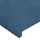 vidaXL sötétkék bársony fejtámla szárnyakkal 203x23x118/128 cm