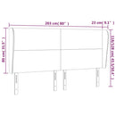 vidaXL sötétkék bársony fejtámla szárnyakkal 203x23x118/128 cm