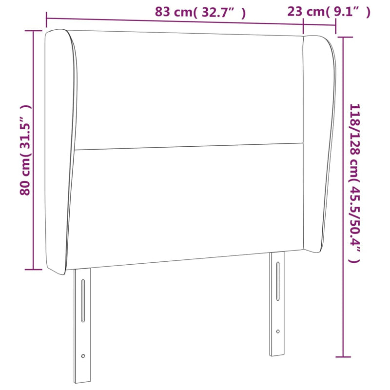 vidaXL fehér műbőr fejtámla szárnyakkal 83 x 23 x 118/128 cm