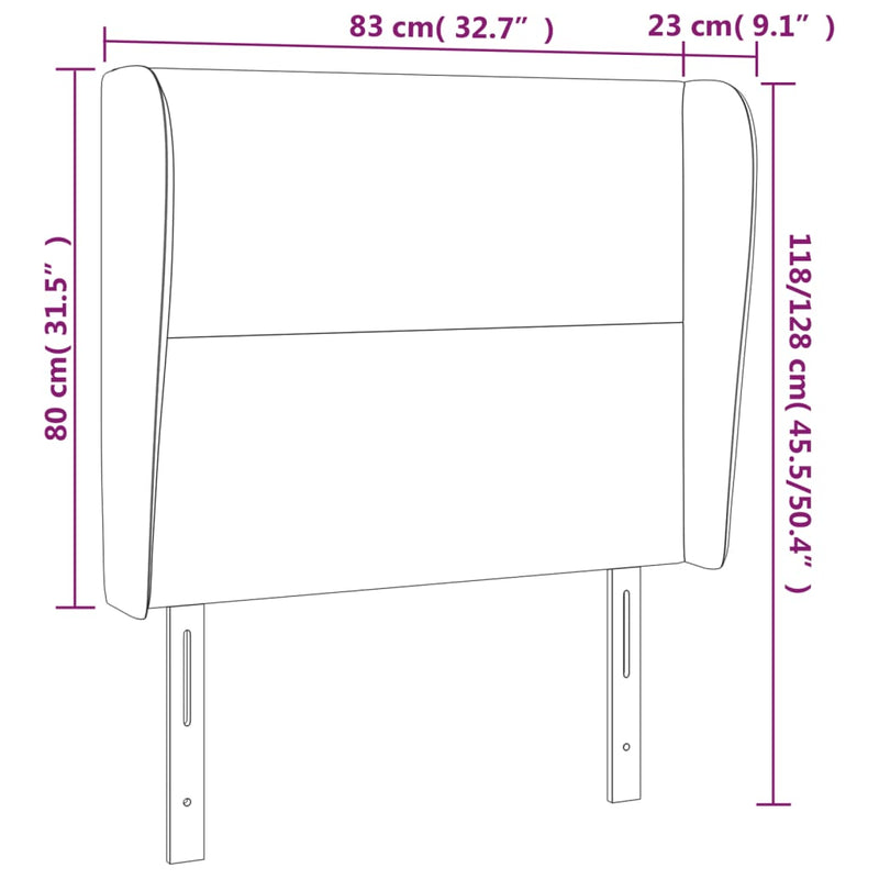 vidaXL krémszínű műbőr fejtámla szárnyakkal 83 x 23 x 118/128 cm