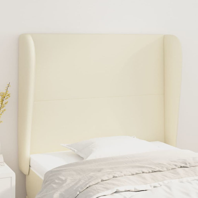 vidaXL krémszínű műbőr fejtámla szárnyakkal 83 x 23 x 118/128 cm