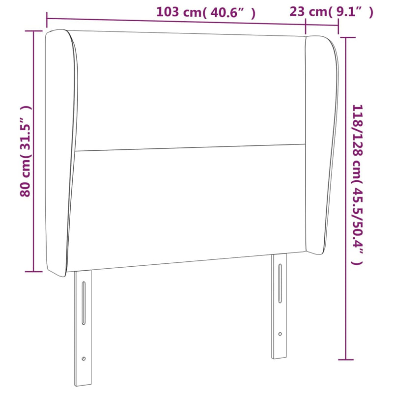 vidaXL krémszínű műbőr fejtámla szárnyakkal 103x23x118/128 cm