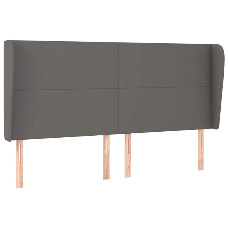 vidaXL szürke műbőr fejtámla szárnyakkal 163 x 23 x 118/128 cm