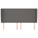 vidaXL szürke műbőr fejtámla szárnyakkal 163 x 23 x 118/128 cm