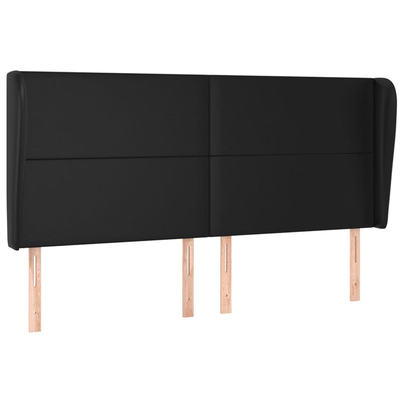 vidaXL fekete műbőr fejtámla szárnyakkal 183x23x118/128 cm