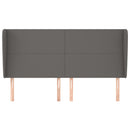 vidaXL szürke műbőr fejtámla szárnyakkal 183x23x118/128 cm