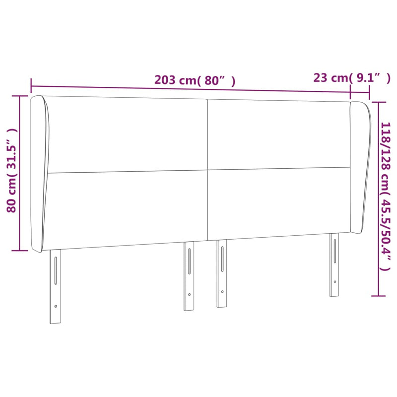 vidaXL krémszínű műbőr fejtámla szárnyakkal 203x23x118/128 cm