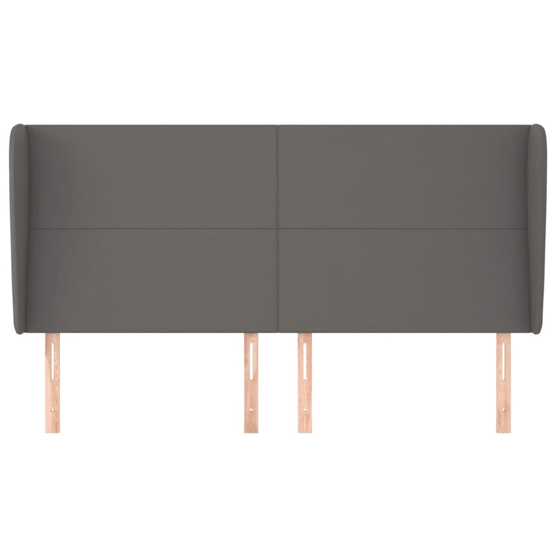 vidaXL szürke műbőr fejtámla szárnyakkal 203x23x118/128 cm