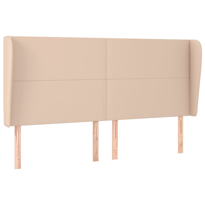 vidaXL cappuccino műbőr fejtámla szárnyakkal 203x23x118/128 cm