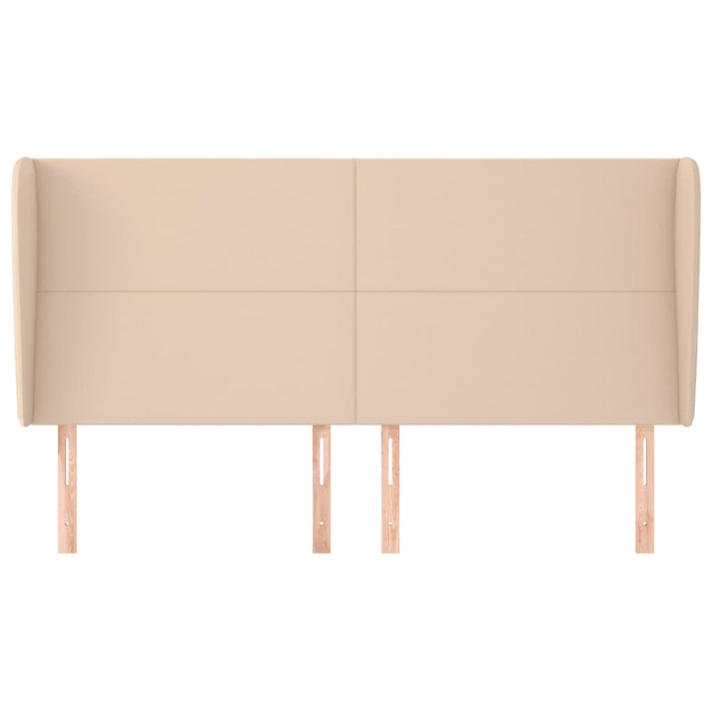 vidaXL cappuccino műbőr fejtámla szárnyakkal 203x23x118/128 cm