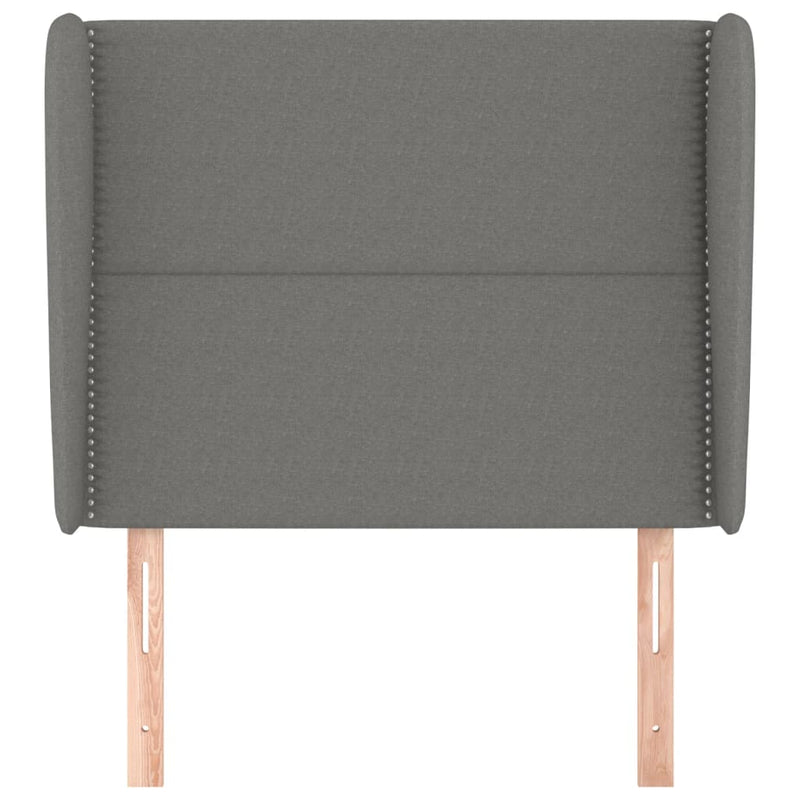 vidaXL sötétszürke szövet fejtámla szárnyakkal 83 x 23 x 118/128 cm