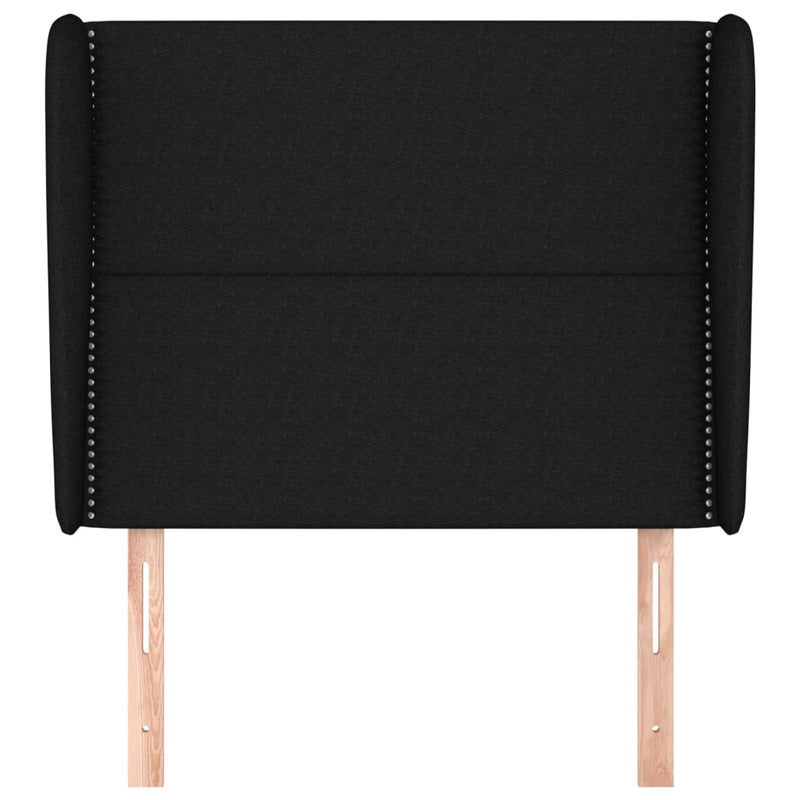 vidaXL fekete szövet fejtámla szárnyakkal 83 x 23 x 118/128 cm