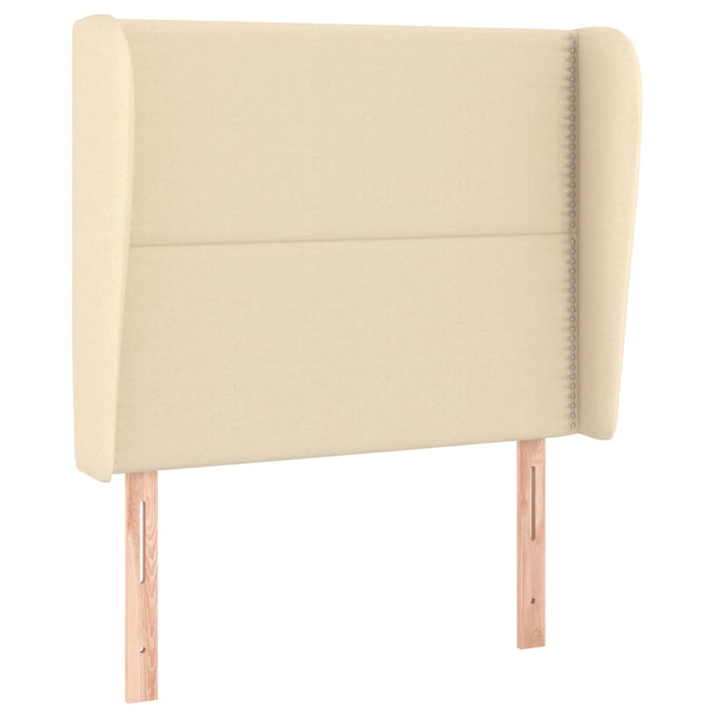 vidaXL krémszínű szövet fejtámla szárnyakkal 83 x 23 x 118/128 cm