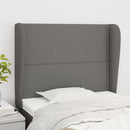 vidaXL sötétszürke szövet fejtámla szárnyakkal 93 x 23 x 118/128 cm