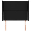 vidaXL fekete szövet fejtámla szárnyakkal 93 x 23 x 118/128 cm
