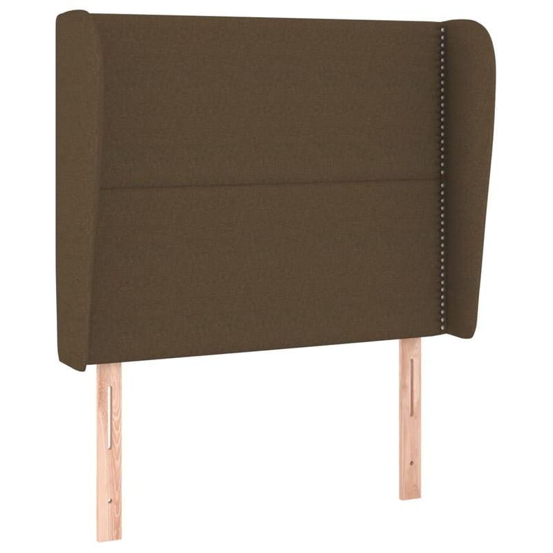 vidaXL sötétbarna szövet fejtámla szárnyakkal 93 x 23 x 118/128 cm