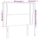 vidaXL sötétbarna szövet fejtámla szárnyakkal 93 x 23 x 118/128 cm