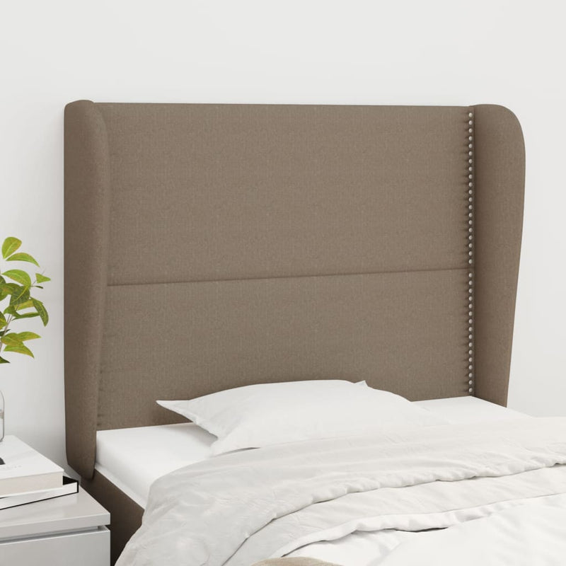 vidaXL tópszínű szövet fejtámla szárnyakkal 93 x 23 x 118/128 cm