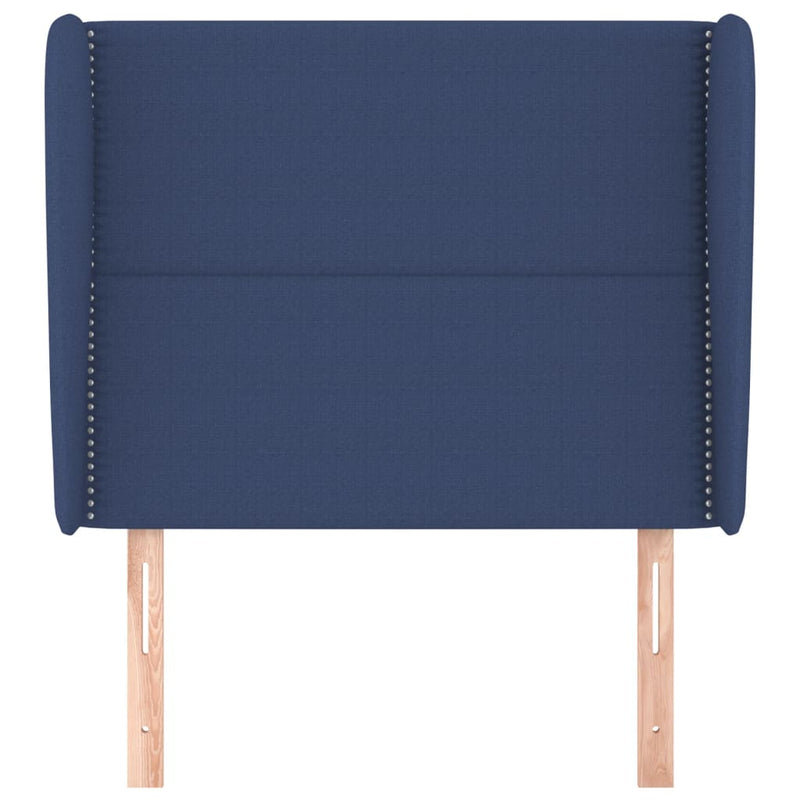 vidaXL kék szövet fejtámla szárnyakkal 93 x 23 x 118/128 cm
