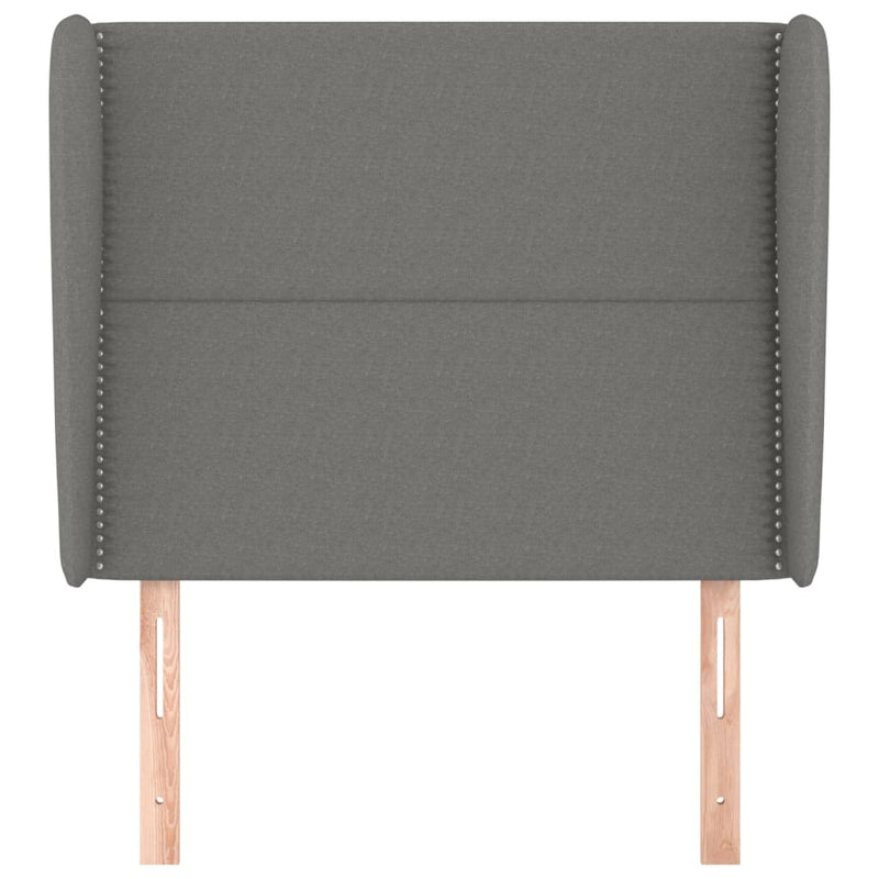 vidaXL sötétszürke szövet fejtámla szárnyakkal 103 x 23 x 118/128 cm
