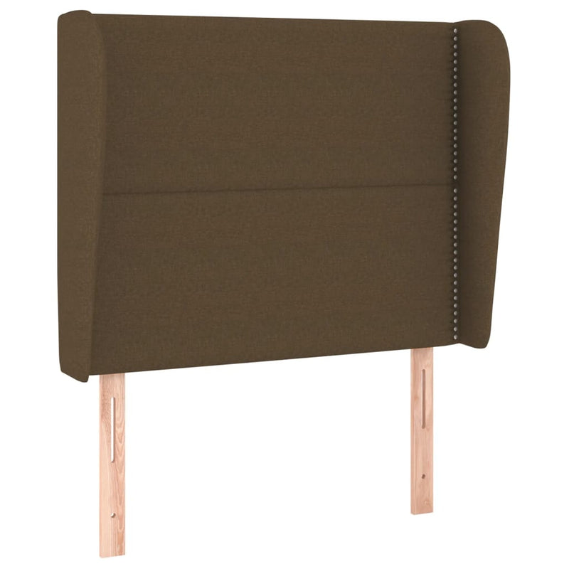 vidaXL sötétbarna szövet fejtámla szárnyakkal 103 x 23 x 118/128 cm