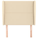 vidaXL krémszínű szövet fejtámla szárnyakkal 103 x 23 x 118/128 cm