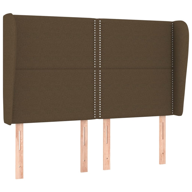 vidaXL sötétbarna szövet fejtámla szárnyakkal 147 x 23 x 118/128 cm