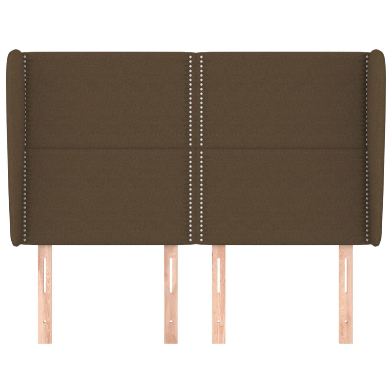 vidaXL sötétbarna szövet fejtámla szárnyakkal 147 x 23 x 118/128 cm