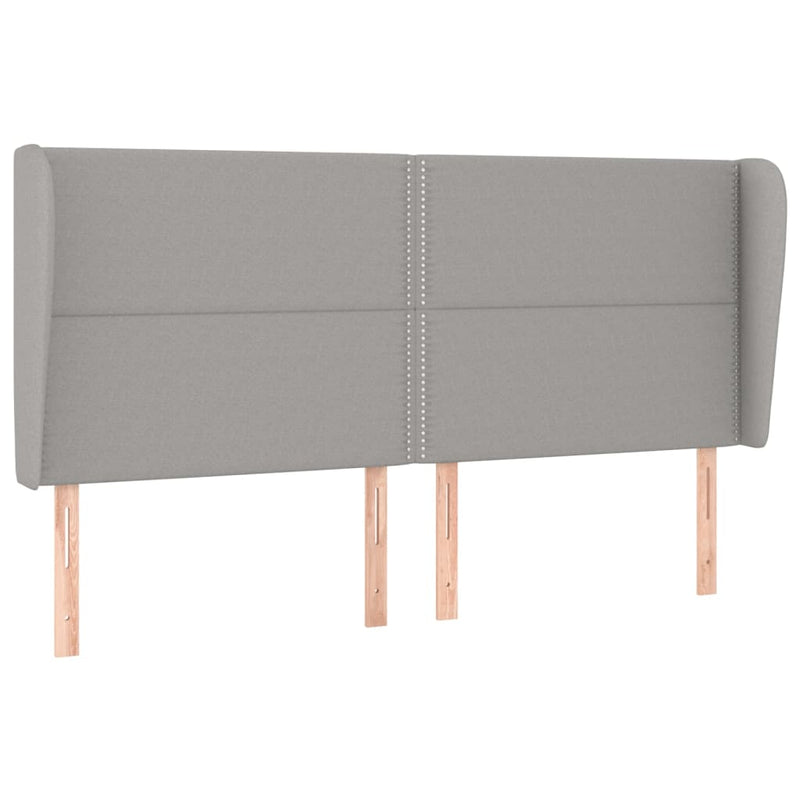 vidaXL világosszürke szövet fejtámla szárnyakkal 183x23x118/128 cm